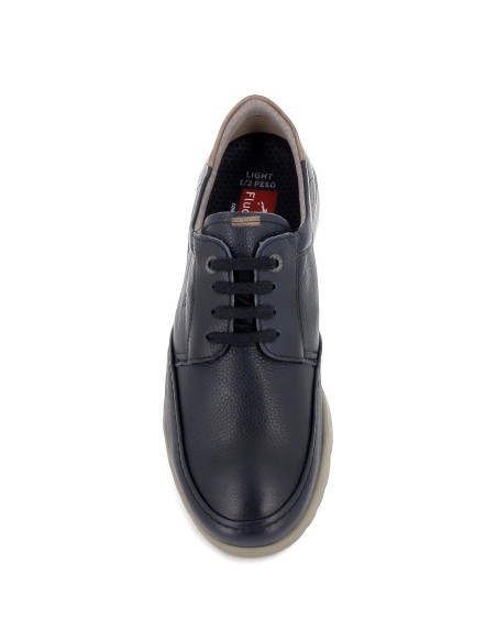 Zapato mocasin elasticos pìel azul comodo