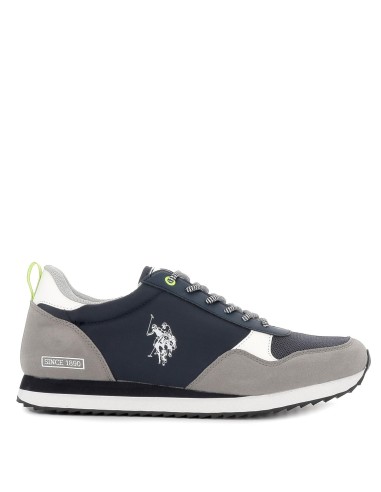 Sneakers hombre azul y gris de cordones hombre Azul