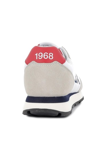 Deportiva nylon plana cordones contraste hombre blanco y beige