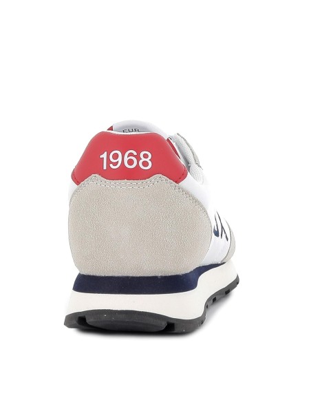 Deportiva nylon plana cordones contraste hombre blanco y beige