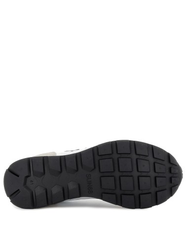 Deportiva nylon plana cordones contraste hombre blanco y beige