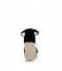 Sandalia piel hebilla de cuña alta fabricada en yute ecológico negro
