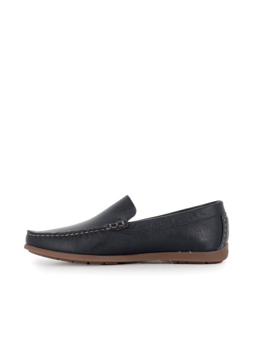 Mocasin de verano piel azul flexible para hombre 