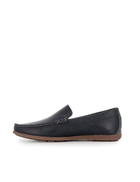 Mocasin de verano piel azul flexible para hombre 