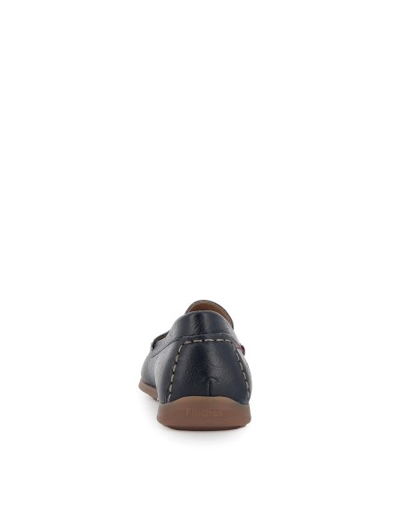 Mocasin de verano piel azul flexible para hombre 