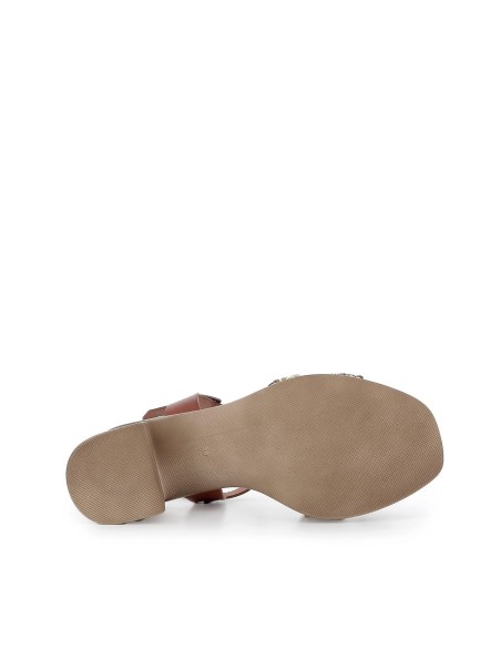 Sandalia mujer plataforma piel trenzada cuero