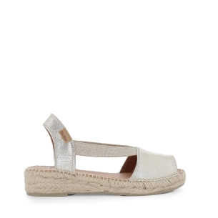 Alpargata abierta piel y yute elásticos mujer dorada Dorados