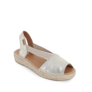 Alpargata abierta piel y yute elásticos mujer dorada Dorados 2