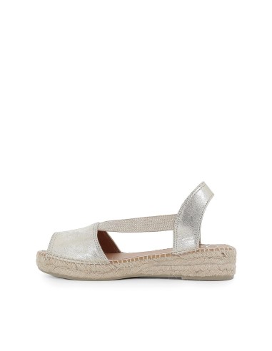 Alpargata abierta piel y yute elásticos mujer dorada Dorados