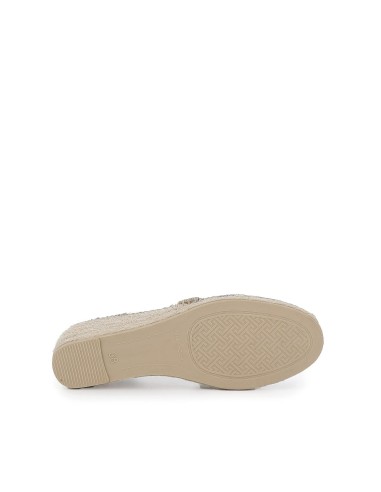 Alpargata piel y yute pala cruzada mujer azul marino