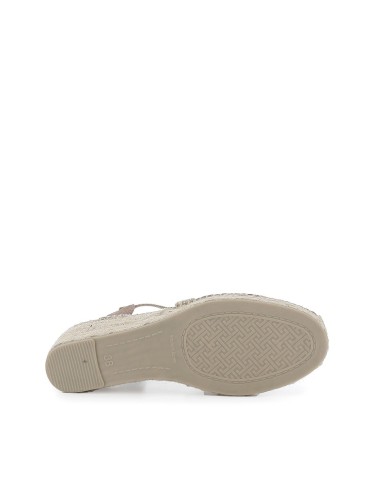 Alpargata piel y yute pala cruzada mujer taupe Marrones