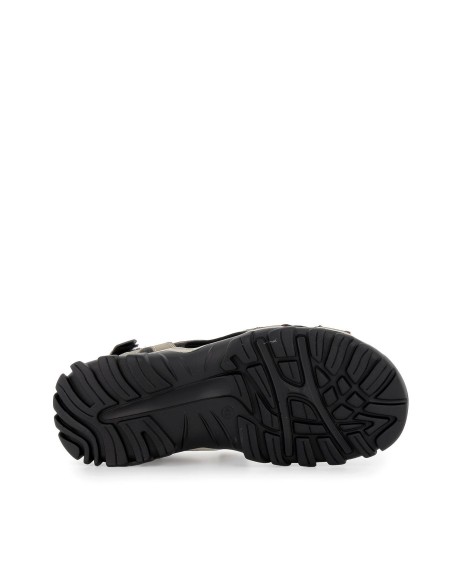 Sandalia trekking con tres velcros kaki hombre