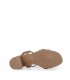 Sandalia marrón piel tiras diseño hebilla mujer