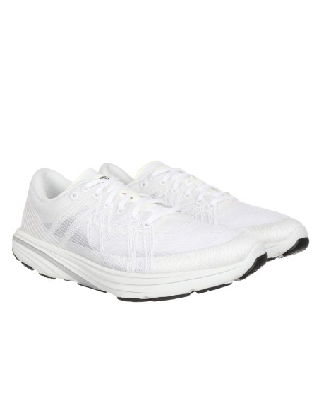 Zapatilla running cordones semi transparente blanca cómoda mujer