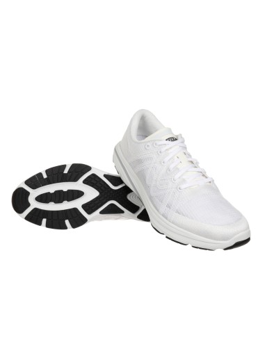 Zapatilla running cordones semi transparente blanca cómoda mujer