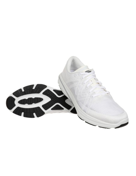 Zapatilla running cordones semi transparente blanca cómoda mujer