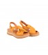 Sandalia piel nudo plataforma mujer naranja