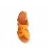 Sandalia piel nudo plataforma mujer naranja