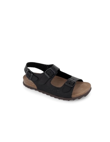 Sandalias hebilla con pala negra hombre