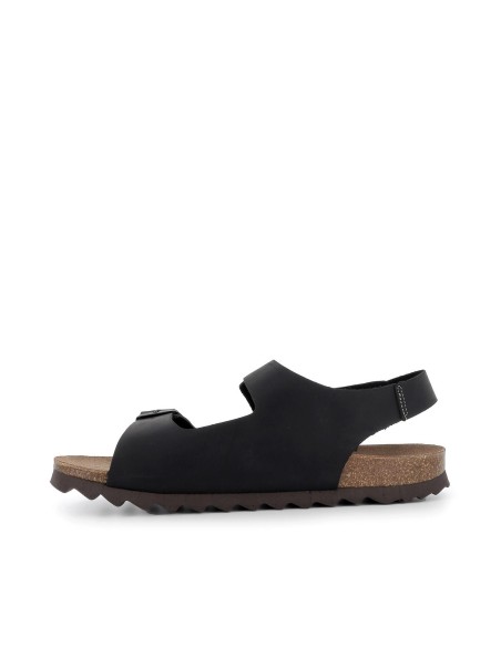 Sandalias hebilla con pala negra hombre