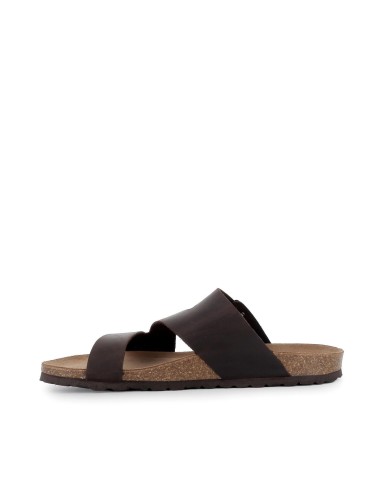 Sandalias BIO hebilla con pala marrón hombr
