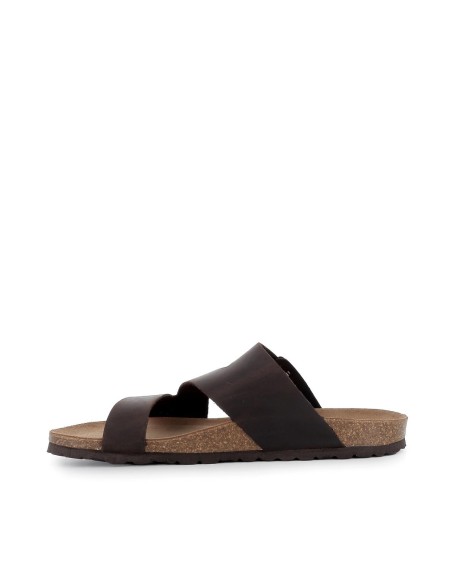 Sandalias BIO hebilla con pala marrón hombr