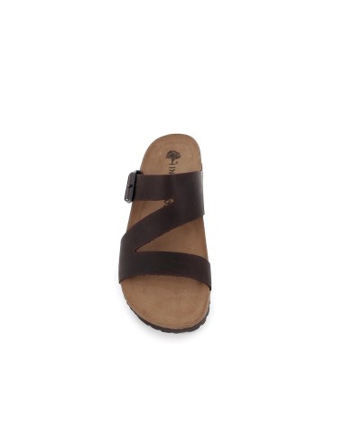 Sandalias BIO hebilla con pala marrón hombr