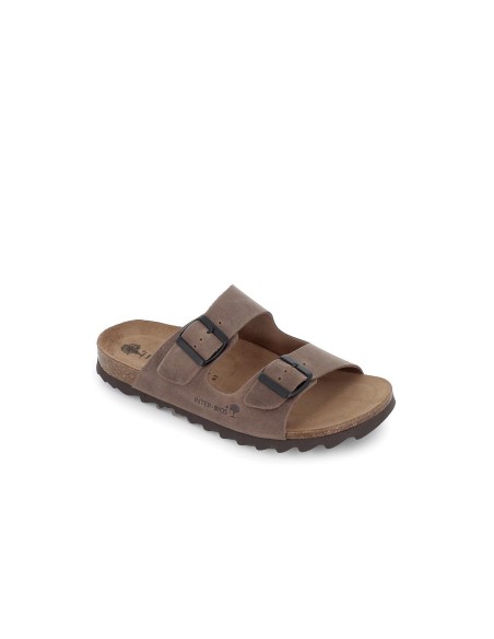 Sandalias BIO hebillas con pala taupe hombre