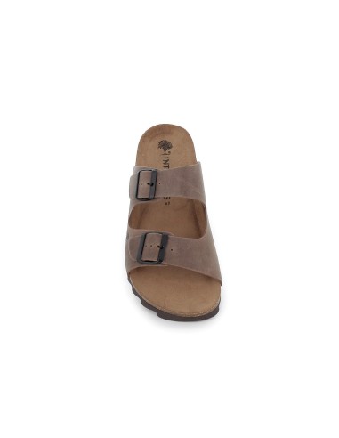 Sandalias BIO hebillas con pala taupe hombre