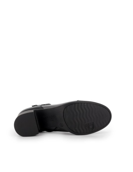 Botín media caña hebilla tacón mujer combinado