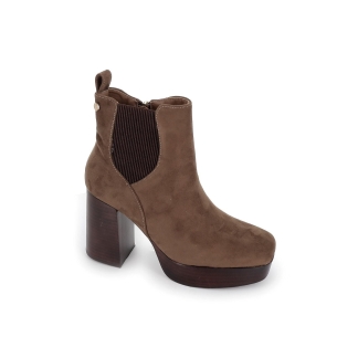 Bota tacon suela goma taupe mujer Marrones 2