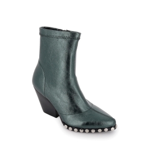 Botín napa tacón cubano comodísimo con estilo verde mujer Verde 2