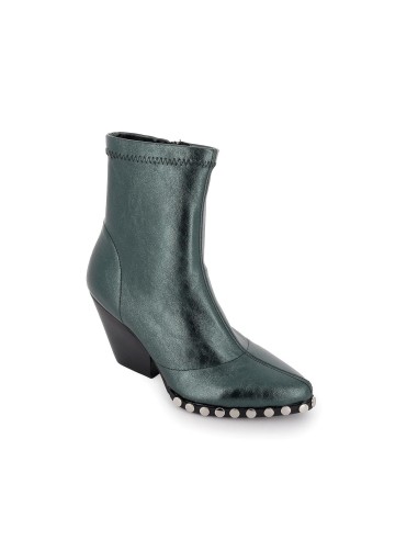 Botín napa tacón cubano comodísimo con estilo verde mujer Verde