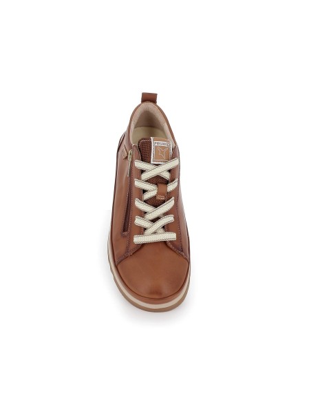 Deportiva sport cremallera piel brandy mujer