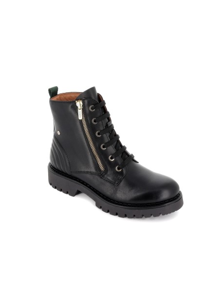 Bota militar con cremallera lateral negra