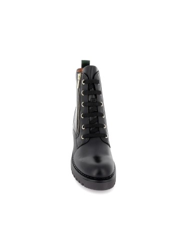 Bota militar con cremallera lateral negra