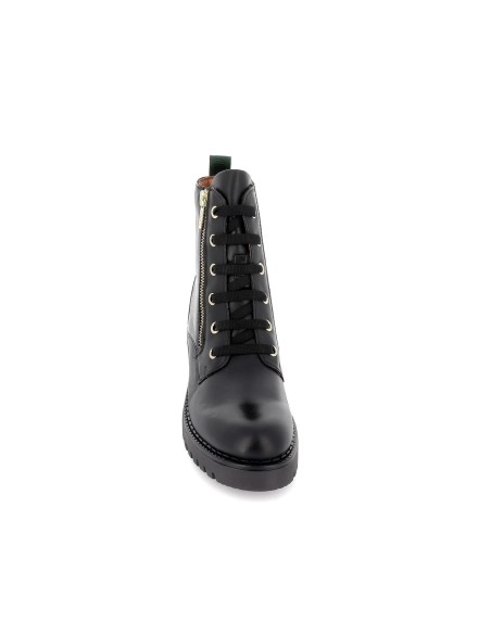 Bota militar con cremallera lateral negra