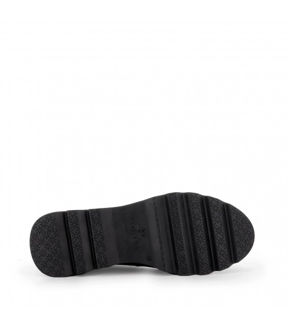 Zapato sport plataforma cordones elasticos piel bicolor kaki mujer