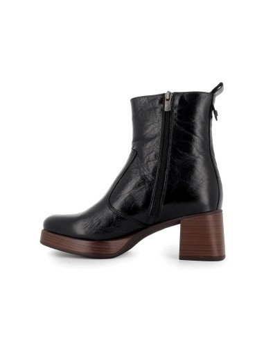 Botín piel negro plataforma ligera mujer