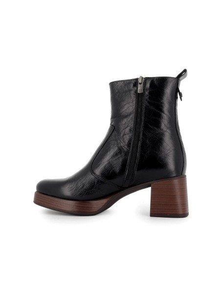 Botín piel negro plataforma ligera mujer