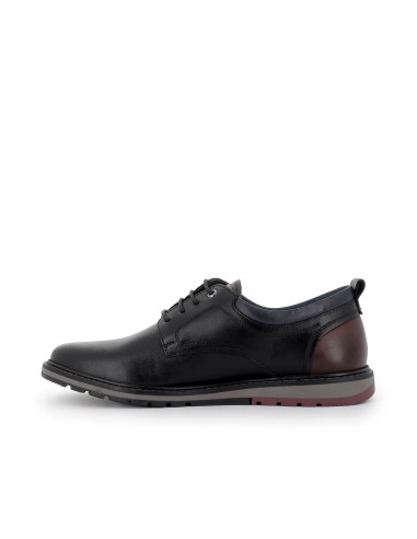 Bluchers piel cordones casual hombre negro