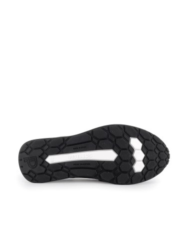 Mocasín plano con cadena de piel charol negra mujer Negro