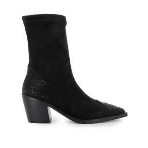 Botín tejano licra negro con pedrería mujer Negro