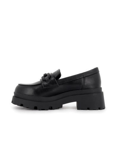 Náutico suela ancha eslabones negro mujer