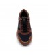 Zapatillas casuales piel y nylon combinación marrón hombre