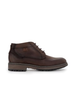 Bota cordones hombre piel engasada comodo marrón