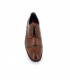 Zapato piel marrón cordones costuras elegante hombre