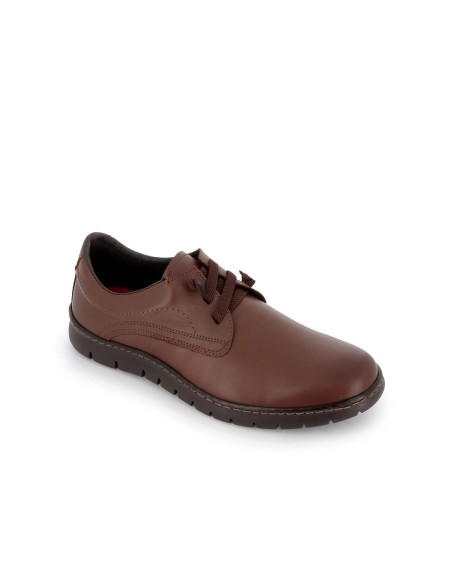 Zapato casual de piel marrón cordones hombre Marrones