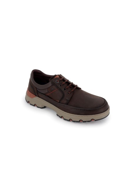 Zapatilla sport cordones gruesos piel hombre marrón