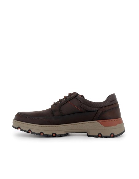 Zapatilla sport cordones gruesos piel hombre marrón